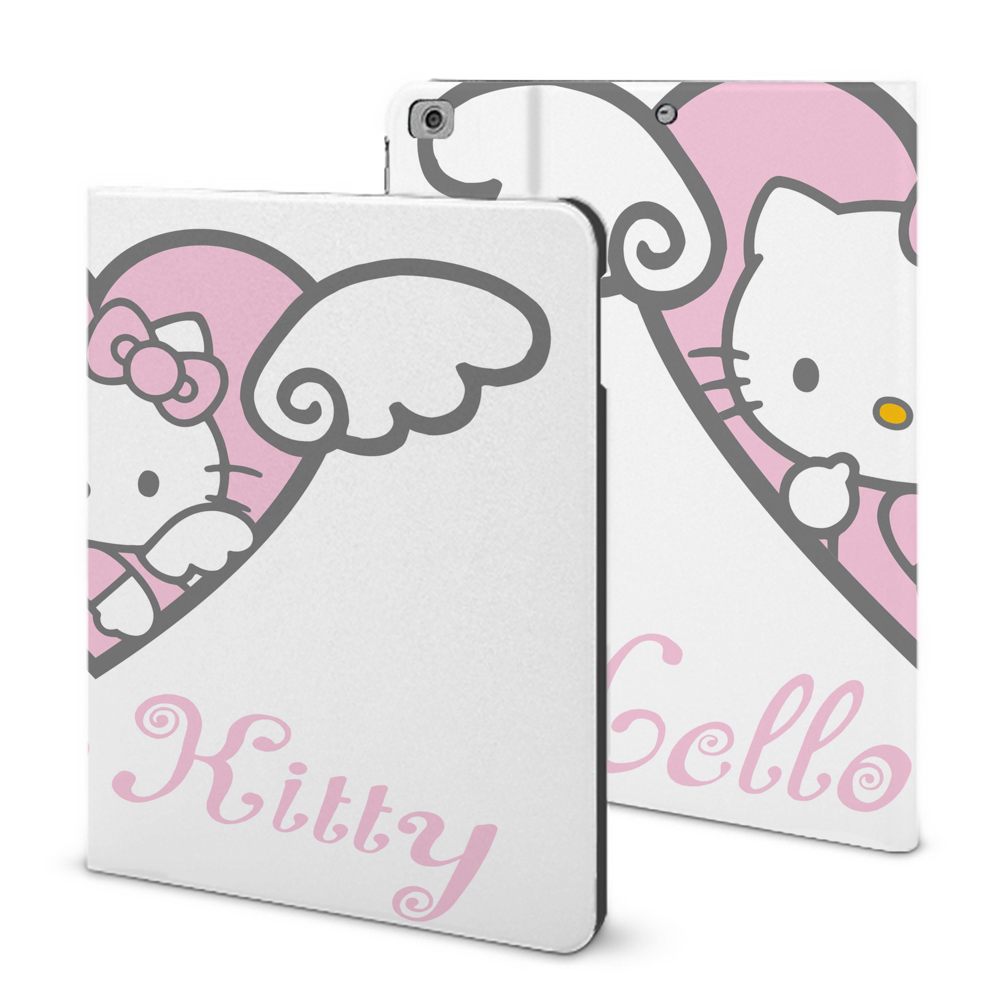 （画像用） Hello Kitty ハローキティ IPad ケース ブック型 PUレザー TPU 耐衝撃 軽量 薄型 ペン収納なし 全面保護 IPad 各モデル対応